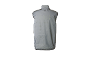 Grijze sportvest met perforatie en reflecterend logo op de rug.
