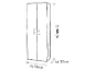 Kledingkast met twee deuren, afmetingen circa: 166 cm (hoogte), 60 cm (breedte), 32 cm (diepte).