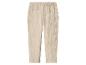 Beige katoenen broek met elastische taille en opgerolde zomen
