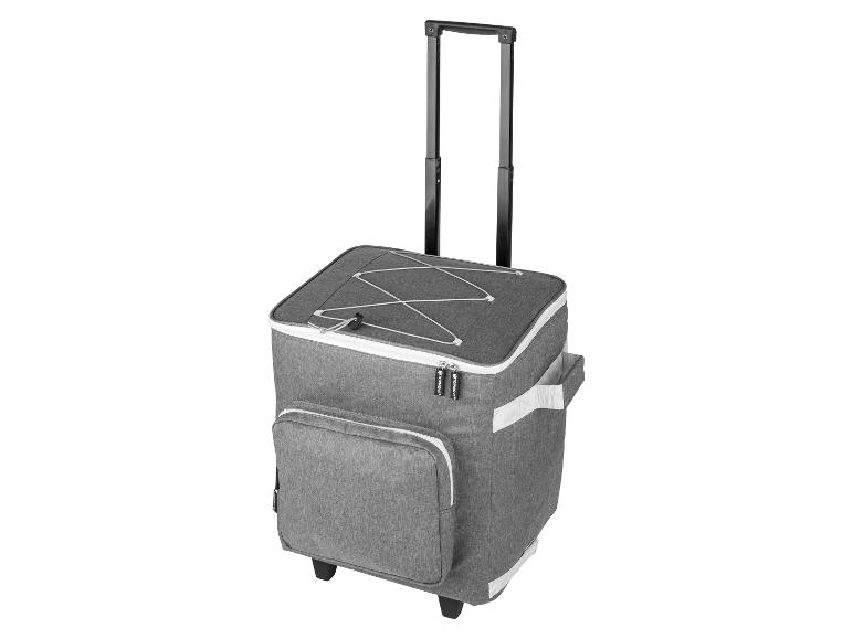 Grijze Topmove rollende koelbox met voorvak.