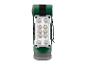 Groene en zwarte werklamp met meerdere LED-lampen en een rode knop