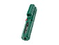 Groene striptang met rode knop en diverse meetmarkeringen