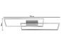 Plafondlamp met twee rechthoekige frames, afmetingen 91.5cm x 29cm.