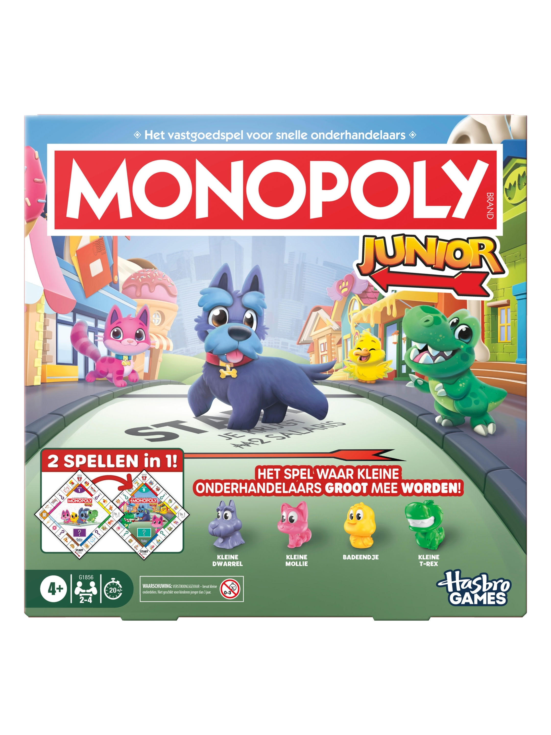 HASBRO Klassieke kinderspellen (Monopoly Junior Square 2-in-1)