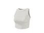 Witte geribbelde mouwloze crop top