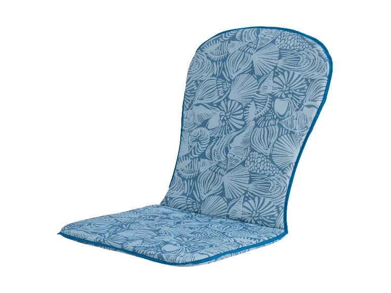 Blauw tuinstoelkussen met schelpenpatroon