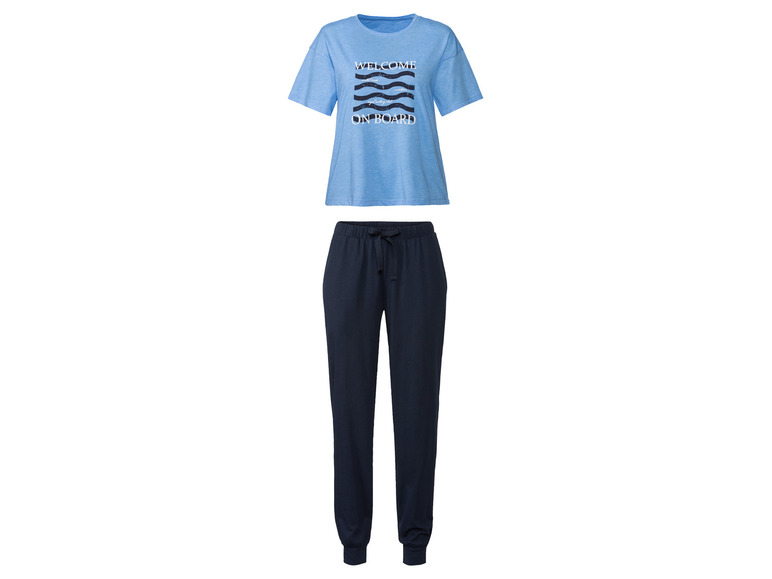 esmara Dames pyjama (M (40-42), Lichtblauw-donkerblauw)