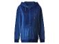 Donkerblauwe velours hoodie met rits
