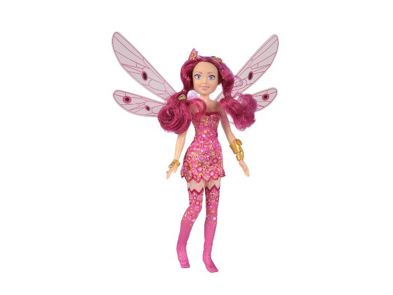 Poppenfee met roze haar en vleugels.