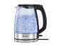 SilverCrest glazen waterkoker met blauw licht en kokend water