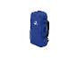 Blauwe sportrugzak met wit logo en lichtblauwe bies