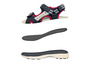 Blauwe sandalen met Footflexx zool.