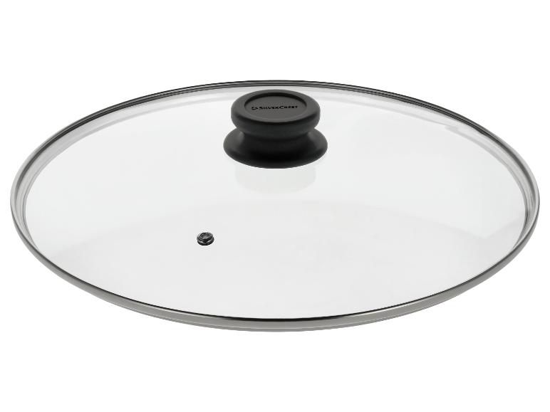 Glazen pannendeksel met een zwarte knop