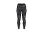 Zwart-grijze abstracte sportlegging voor dames met elastische tailleband.