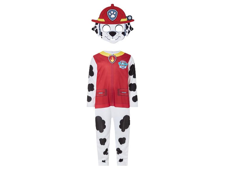 Een Paw Patrol brandweerman kostuum met een masker.