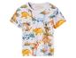 Wit kinder-T-shirt met korte mouwen en dinosaurus- en palmbomenprint.