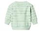 Lichtgroen baby sweatshirt met horizontale strepen.