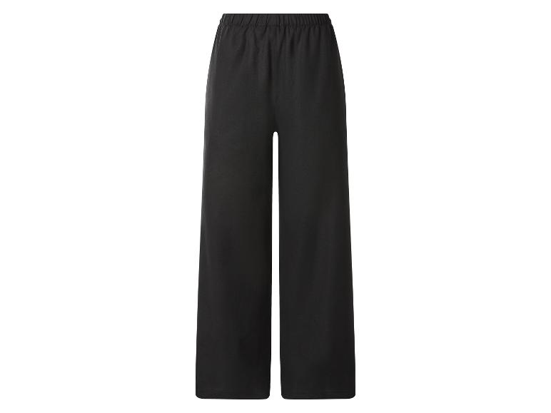 Zwarte wijde broek met elastische tailleband