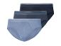 Drie herenslips in verschillende blauwtinten