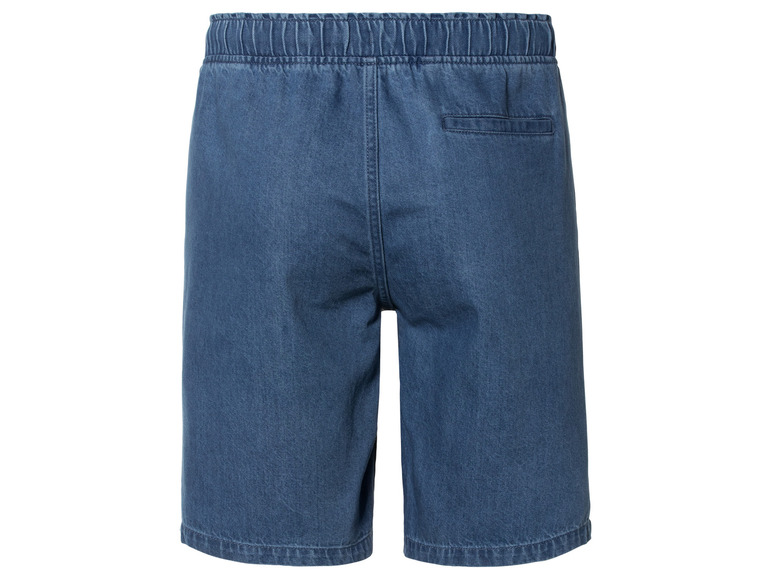 Blauwe denim shorts met elastische tailleband.