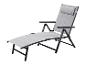 Grijze verstelbare ligstoel met armleuningen en nekkussen