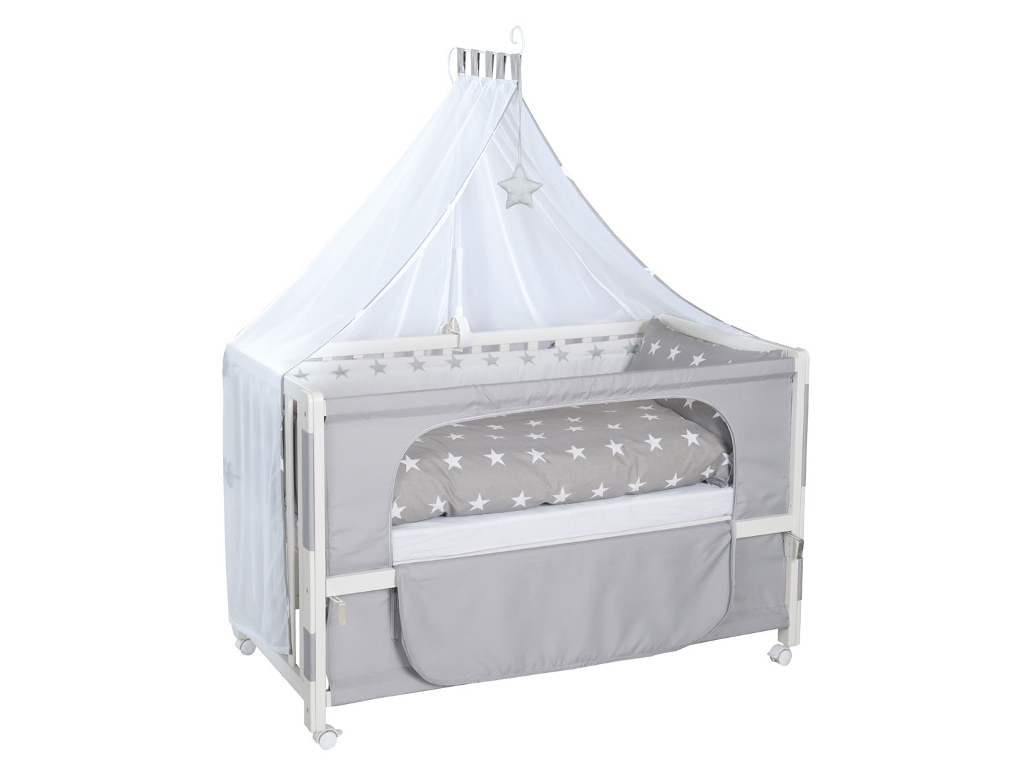 roba Babybed Room Bed 60 x 120 cm (Little stars, Wit) afbeelding