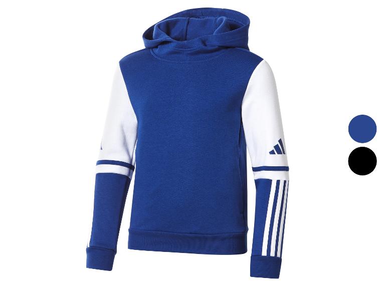 Adidas kinder hoodie, blauw en wit.