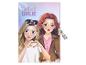 Dagboek met slot, met cartoonmeisjes en de tekst 'FOREVER GIRLIE'.