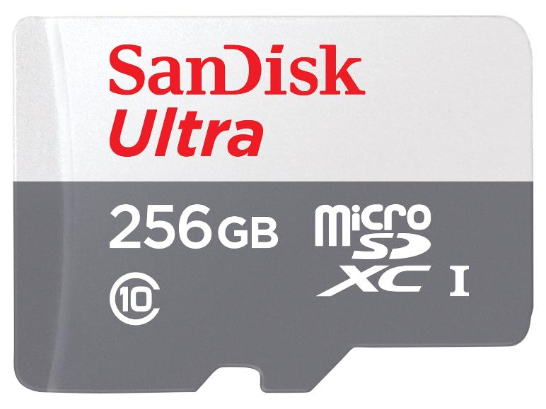 MicroSDXC geheugenkaart, 256 GB capaciteit, Klasse 10, UHS-I snelheidsklasse