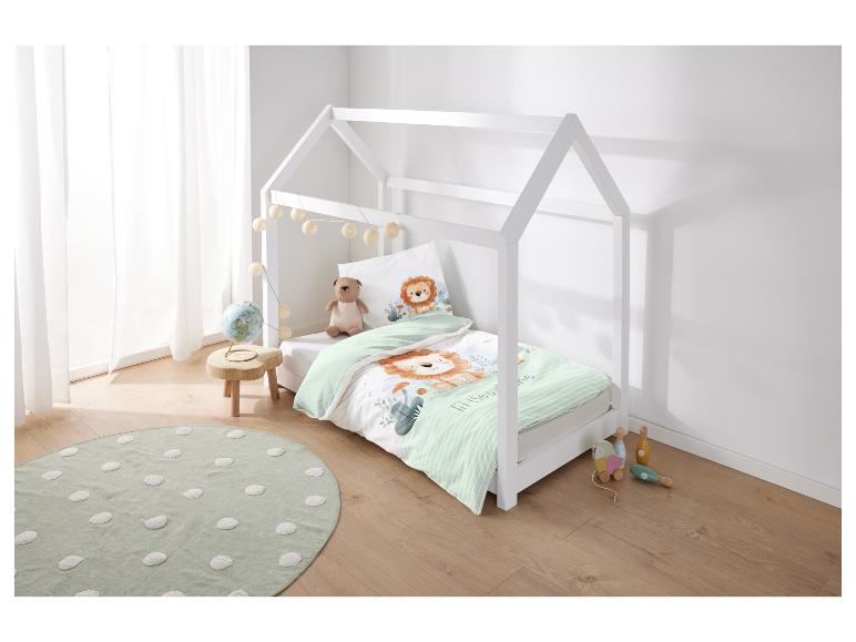 Kinderbeddengoed, leeuwprint, natuurlijke stijl.