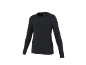 Zwart shirt met lange mouwen, ronde hals en raglanmouwen.