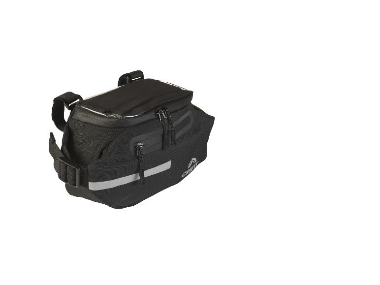 Crivit zwarte fietstas met reflecterende streep en ritsvakken