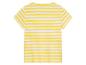 Geel-wit gestreept t-shirt voor kinderen.