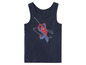 Een donkerblauw tanktop met een Spiderman afbeelding.