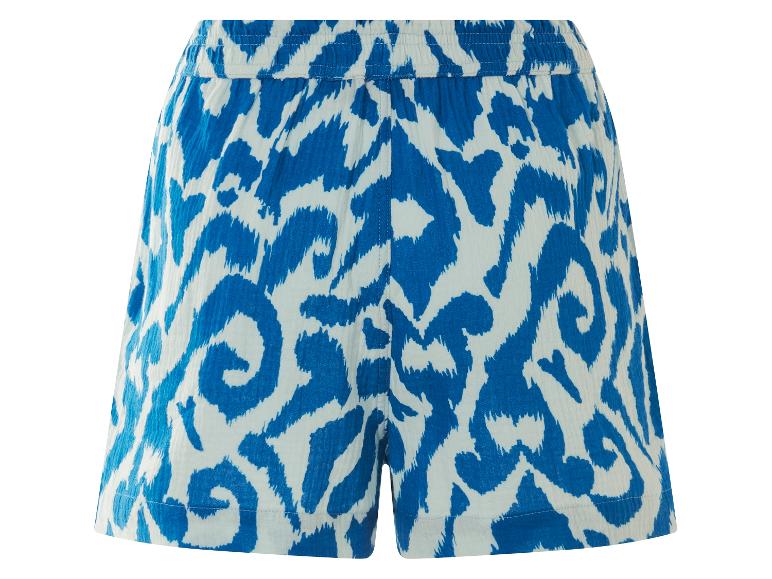 Blauwe shorts met dierenprint.