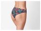 Bikini slip met tropische print, rode en groene bloemen.