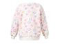 Wit kinder sweatshirt met kleurrijk bloemen- en hartenpatroon.