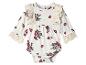 Witte babybody met rode bloemenprint en kant