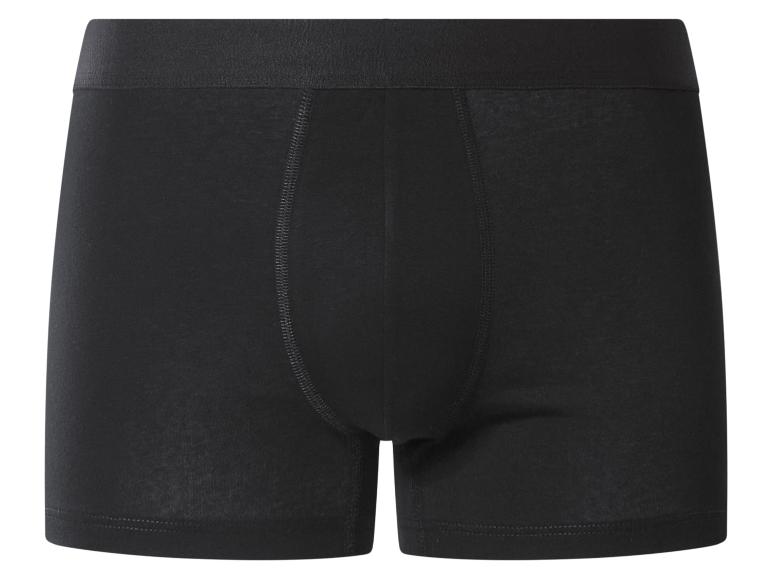 Zwarte herenboxershorts met elastische tailleband en voornaad.