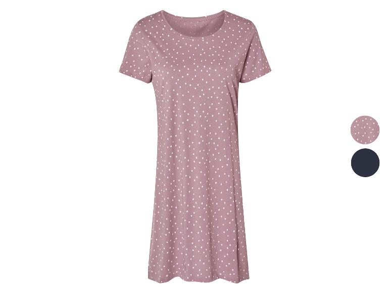 Nachthemd met stippen, wijde snit, verkrijgbaar in roze en zwart.