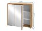 Badkamerkast met spiegel en planken, eikenhouten look, 65x60x17 cm.