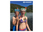 Twee kinderen met duikbrillen en snorkel van Schildkröt op het strand.