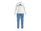 Wit pyjamashirt met lange mouwen en blauwe pyjamabroek met Stitch-print.