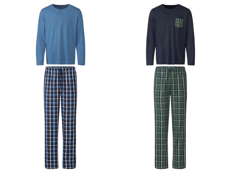 Heren pyjama (S (44-46), Marineblauw)