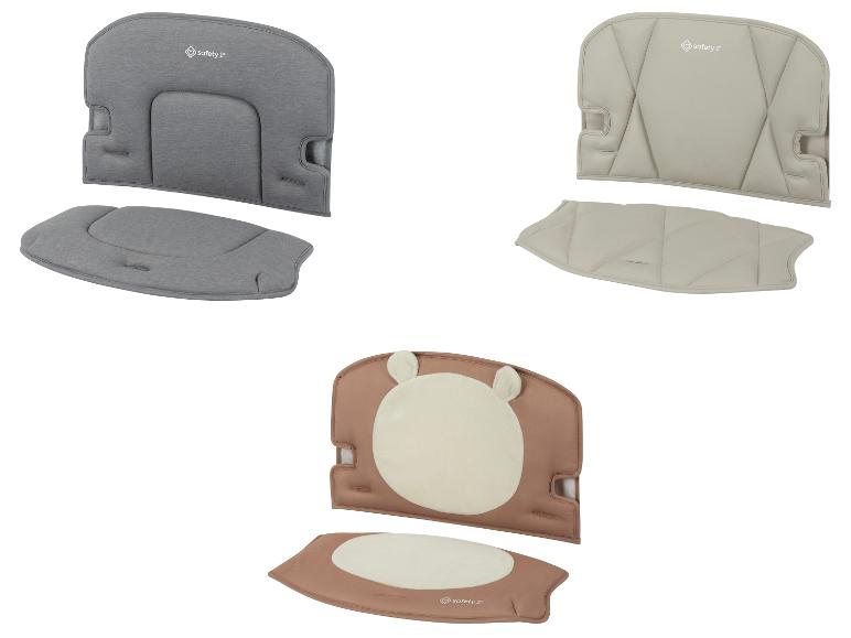 Drie sets babyzitje-inzetstukken in grijs, beige en bruin met een berenontwerp.