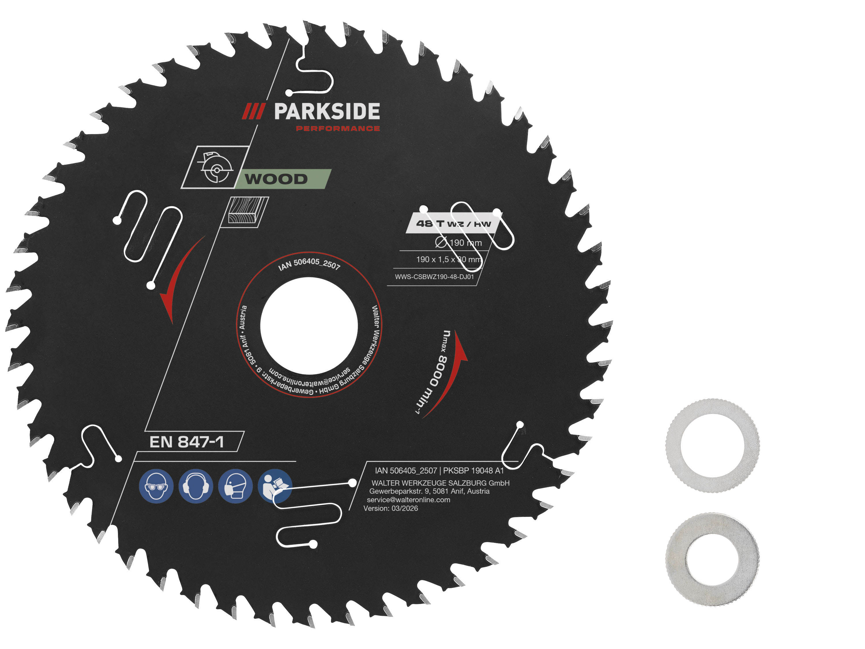 PARKSIDE PERFORMANCE Cirkelzaagblad 190 mm (48 tanden)