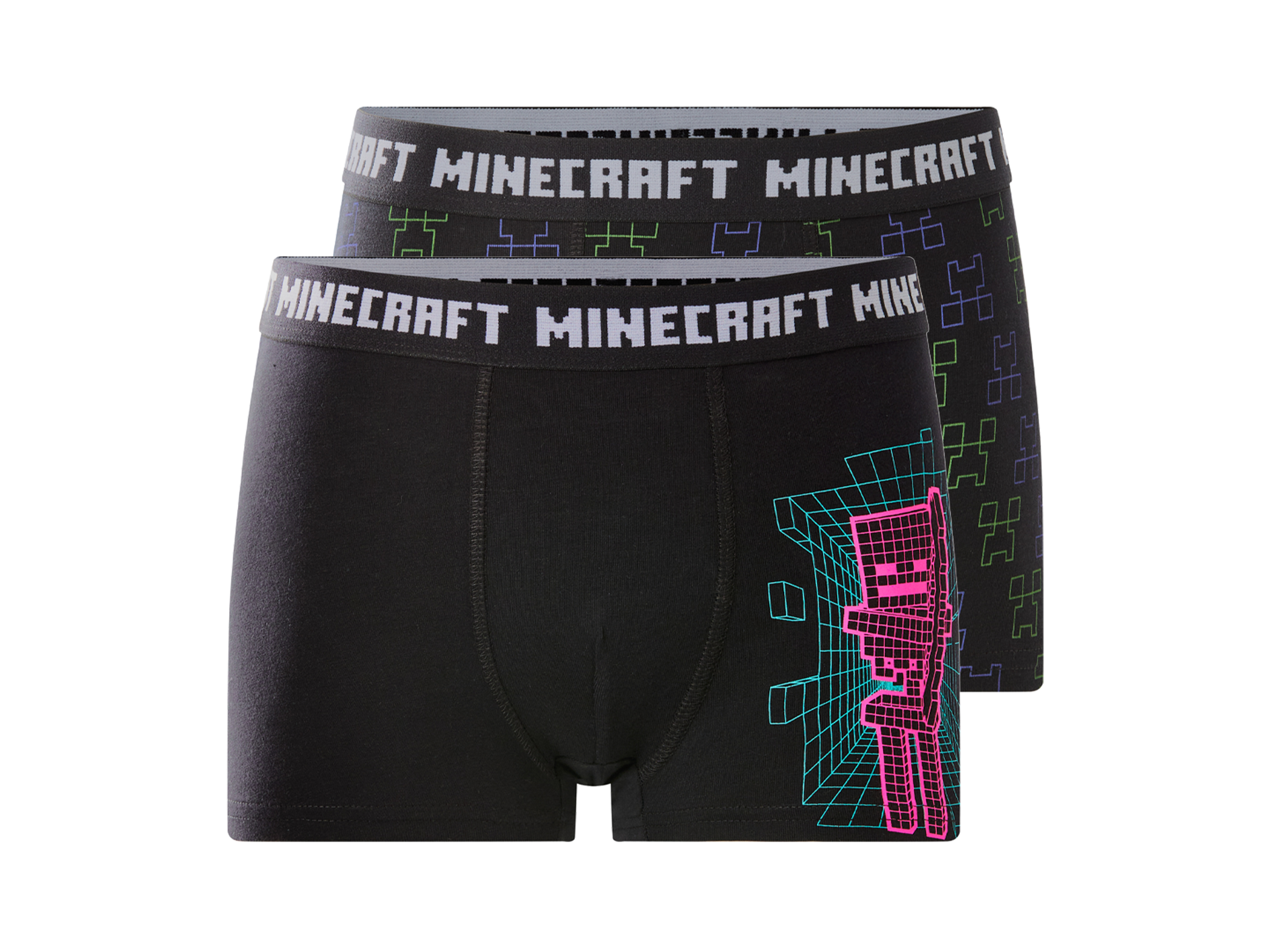Boxershorts voor jongens, 2 stuks Minecraft. (Zwart, 146/152)