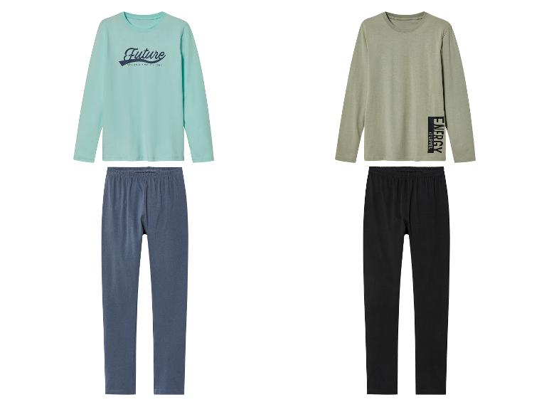 Twee sets longsleeve shirts en leggings met opdrukken 'Future' en 'Energy Level'.