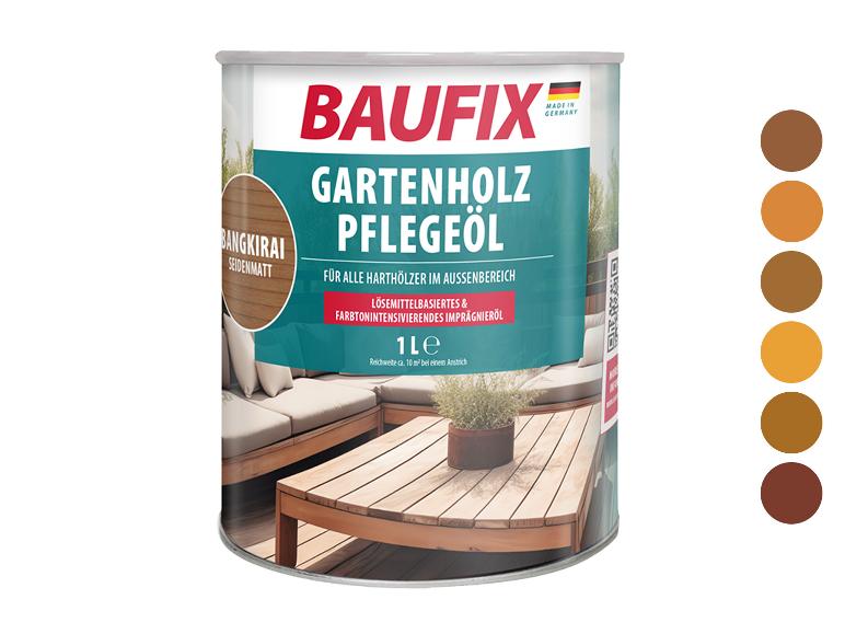 Baufix onderhoudsolie voor hardhout, diverse kleuren.