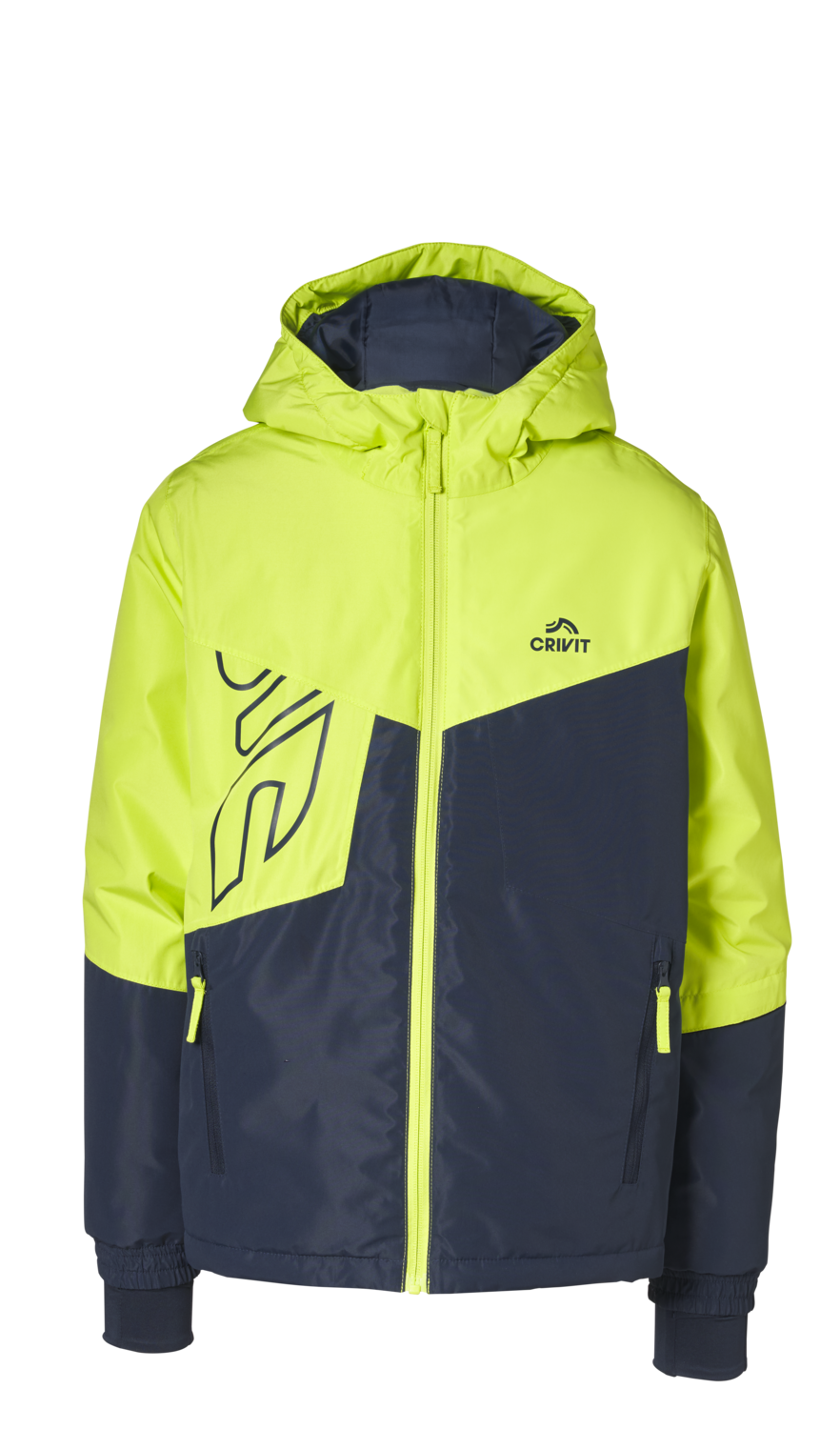 CRIVIT Kinder ski-jas (Donkerblauw/geel, 146/152)